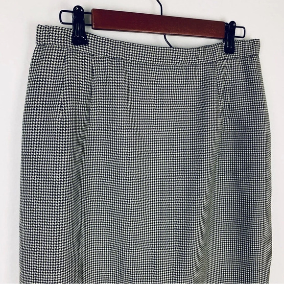 Pendleton Vintage Houndstooth Black White Wool Skirt - Picture 3 of 4